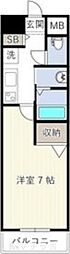 フローライト上前津 1Kの間取図画像