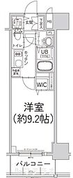 エスリード今池ルミナス 1Kの間取図画像