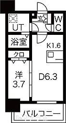 メイクスWアート上前津V 1DKの間取図画像
