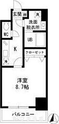 プレステージ名駅 1Kの間取図画像