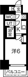 プレサンスNAGOYAシティオ 1Kの間取図画像