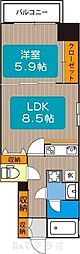 ライブコート泉 1LDKの間取図画像