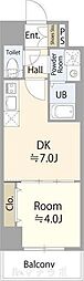 エスリード東別院ザ・セントレ 1DKの間取図画像