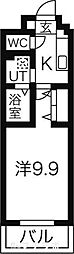 リシュドール鶴舞公園 1Kの間取図画像