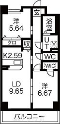 S-FORT鶴舞reale 2LDKの間取図画像