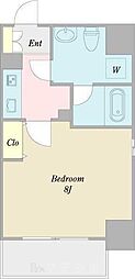 アクアヒルズ 1Kの間取図画像