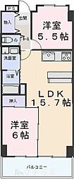 グランドールシャトー 2LDKの間取図画像