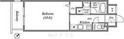パラッツオスペチアーレ 1Kの間取図画像