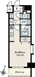 ノヴェル新栄 ワンルームの間取図画像