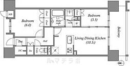 OPUSRESIDENCENAGOYASTATION 2LDKの間取図画像
