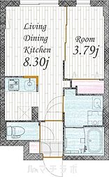 quadorGOKISONOIR 1LDKの間取図画像
