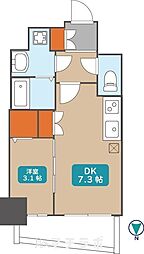 エステムコート名古屋上前津 1DKの間取図画像