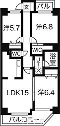 アンビエンテ泉 3LDKの間取図画像