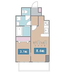 ラドゥセール今池 1LDKの間取図画像