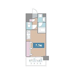 エスポアール泉 ワンルームの間取図画像