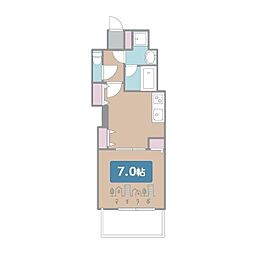 レジディア高岳 1DKの間取図画像