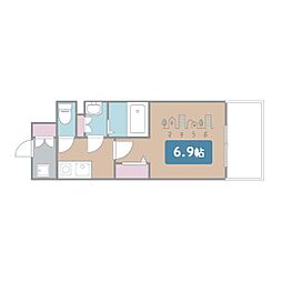 N.S.ZEAL大曽根 1Kの間取図画像