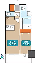 プレサンスTHE新栄 1LDKの間取図画像
