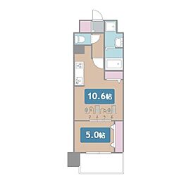 ザ・シンフォニア新栄 1LDKの間取図画像