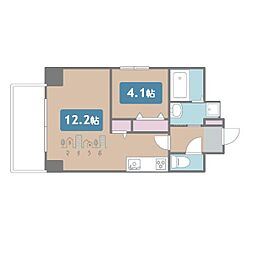 グランデューク新栄 1LDKの間取図画像