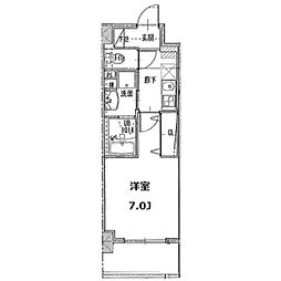 ジュール亀島 1Kの間取図画像