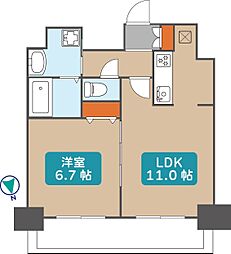 プレサンスナゴヤ桜通ビッグビート 1LDKの間取図画像