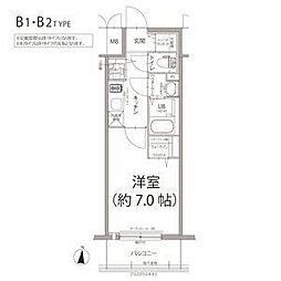 エスリード栄ラ・ヴィ 1Kの間取図画像