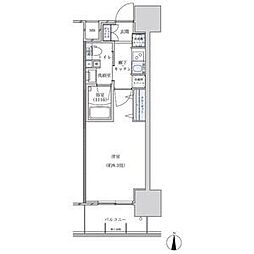 パークアクシス名古屋山王 1Kの間取図画像