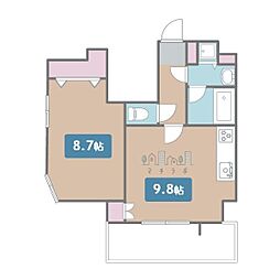 グラマシー城見通 1LDKの間取図画像