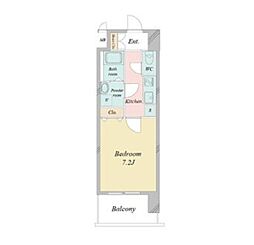 クレシェール大須 1Kの間取図画像