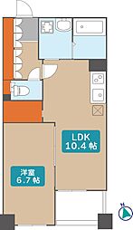 パークアクシス白壁 1LDKの間取図画像