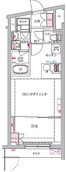 ベルシードステアー西早稲田 101｜東京都新宿区西早稲田３丁目(賃貸マンション1LDK・1階・35.22㎡)の写真 その2