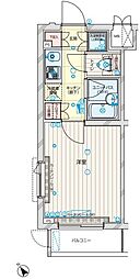 ルーブル武蔵中原 1階1Kの間取り