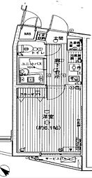 ユナイテッドグロー文京白山 4階1Kの間取り
