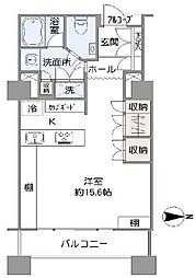 シティフロントタワー ワンルームの間取図画像