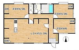 柴田郡柴田町大字船岡字上大原　戸建て 3LDKの間取り