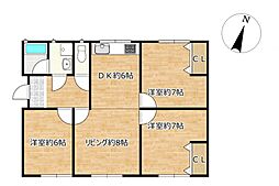 柴田郡柴田町西船迫4丁目　戸建て 3LDKの間取り