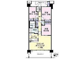ミディオンセンターレジデンス 3LDKの間取図画像