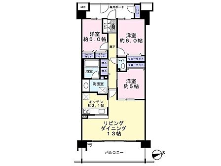 3LDK 間取り