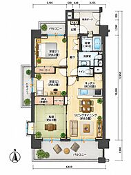 アンビシャス川口 3LDKの間取図画像