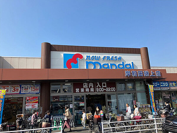 【万代岸和田磯上店まで徒歩5分(約400m)】青果・精肉・飲料水・酒などが取り扱われているスーパーです。HPのWebチラシよりお買い得商品の確認が可能です。/営業時間は09:00～22:00。