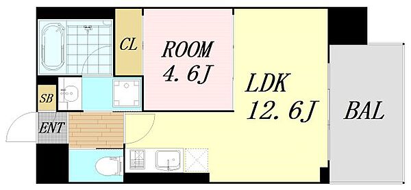 プレジオ弁天町 ｜大阪府大阪市港区弁天3丁目(賃貸マンション1LDK・4階・40.32㎡)の写真 その2