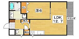 メゾンレヴナ木田町 1LDKの間取図画像