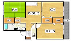 ミモザ2番館 3DKの間取図画像