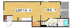 ルミエールハタ 1LDKの間取図画像