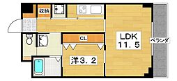 グランドールモンシェリー 1LDKの間取図画像