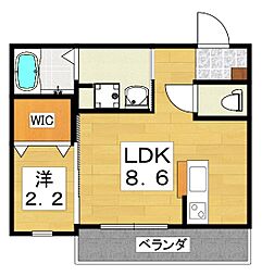 リアフラッツ香里園NORTH 1LDKの間取図画像