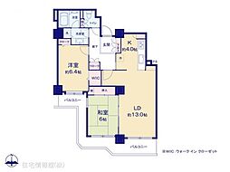 パークシティ新川崎西三番街D棟 2LDKの間取り