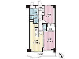 日吉弐号館ダイヤモンドマンション 2LDKの間取図画像