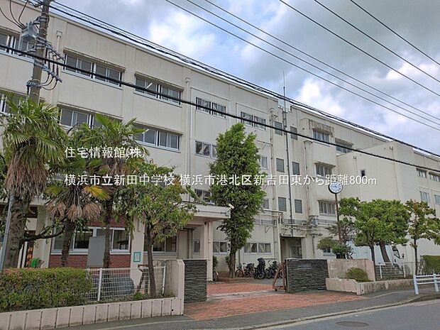 横浜市立新田中学校まで約800m(徒歩10分)